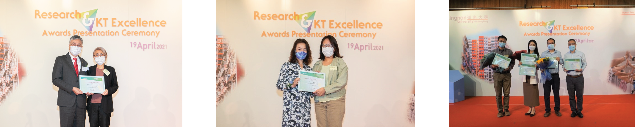 Picture of the Awardees of Research Output Excellence Award, AY2020-2021